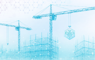 Conceptual image of digital construction framework carrying wisebee logo